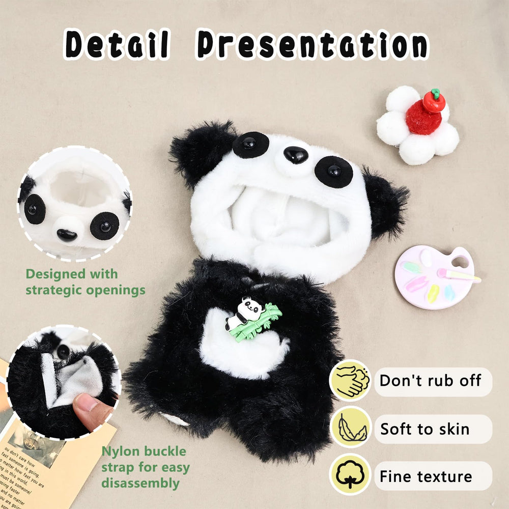 HiOKOU panda plush fabric, skin-friendly and non-shedding for doll surfaces