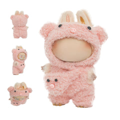 HiOKOU pig doll outfit on plush fabric, ideal for cute display and tactile play.