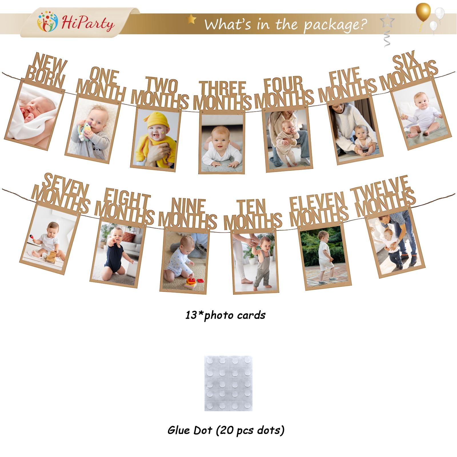 HiParty jute twine helps keep frames evenly spaced for a neat display.