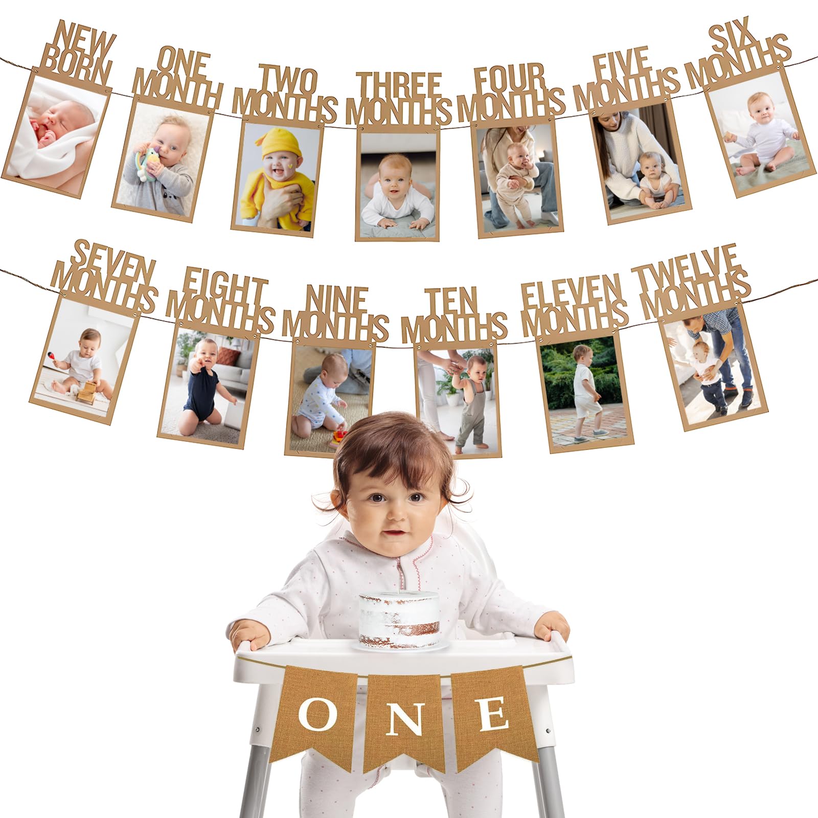HiParty milestone frames for newborn to 12 months create lasting memories.