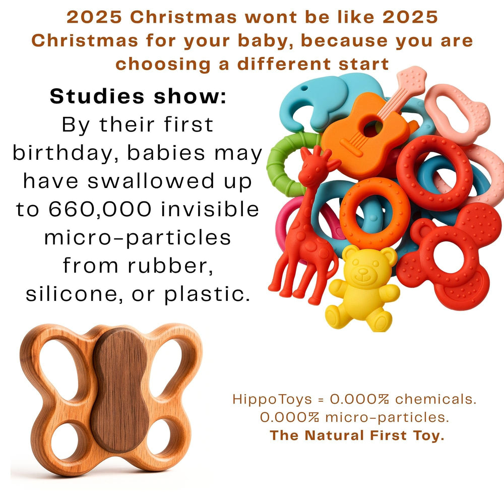 HIPPO TOYS Plastic-free teether designed for safe mouthing and easy care