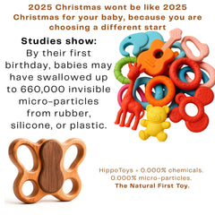 HIPPO TOYS Plastic-free teether designed for safe mouthing and easy care