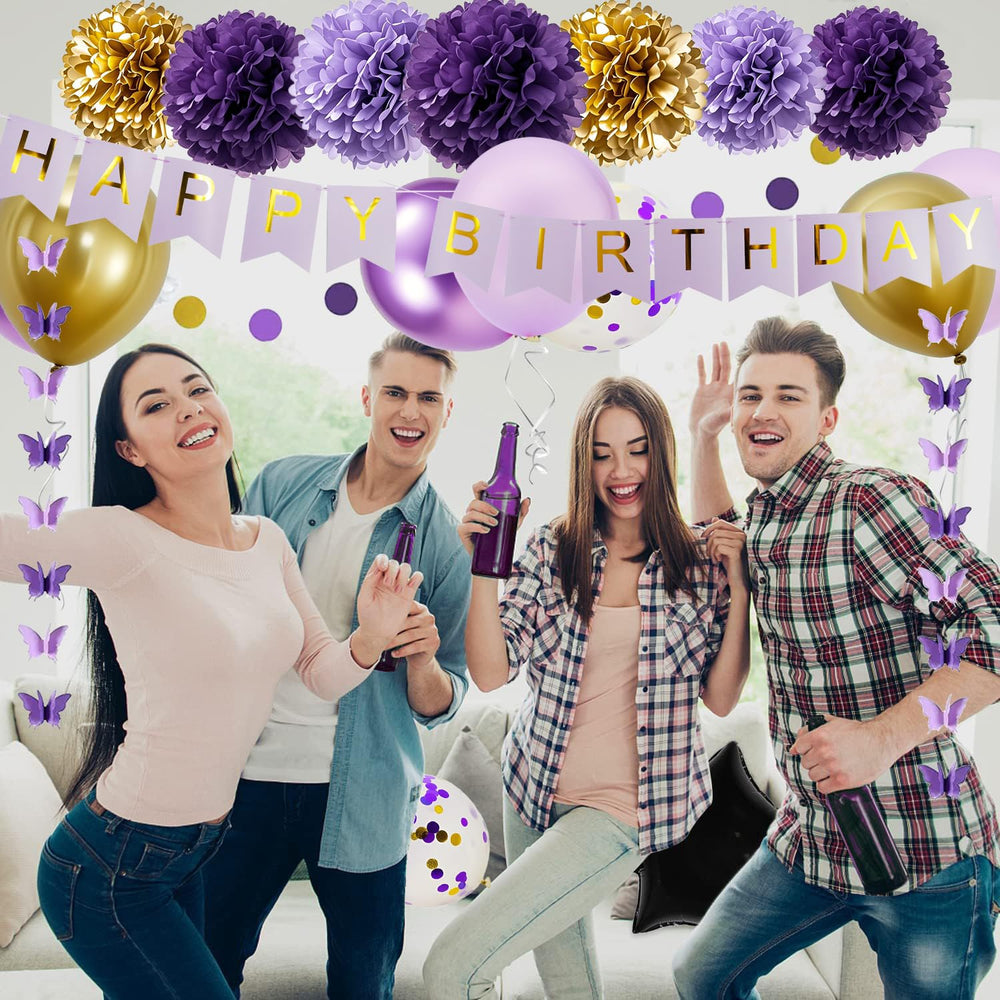 HipTree butterfly garland adds whimsical birthday charm.