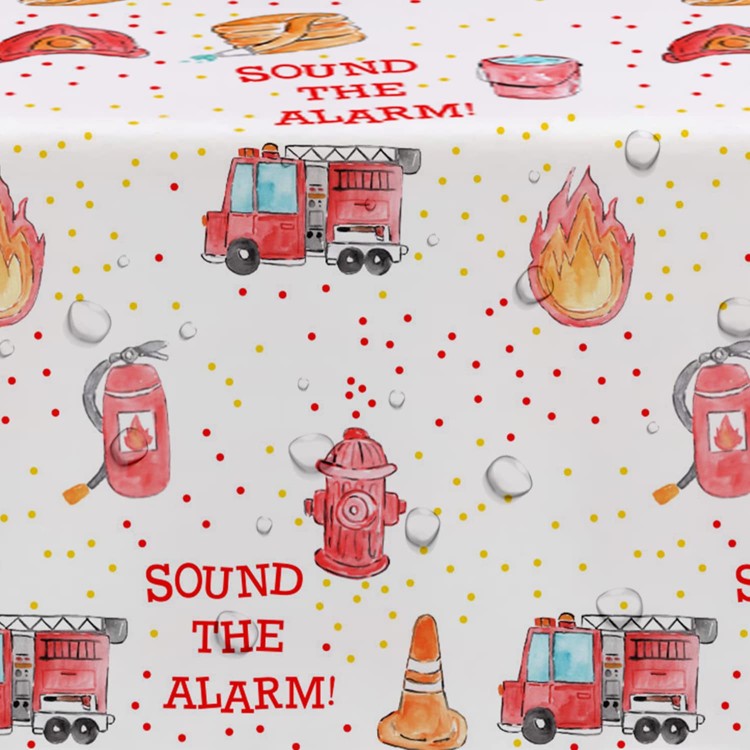 Hipvvild fire truck design table cover ideal for kids' parties