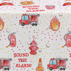 Hipvvild fire truck design table cover ideal for kids' parties