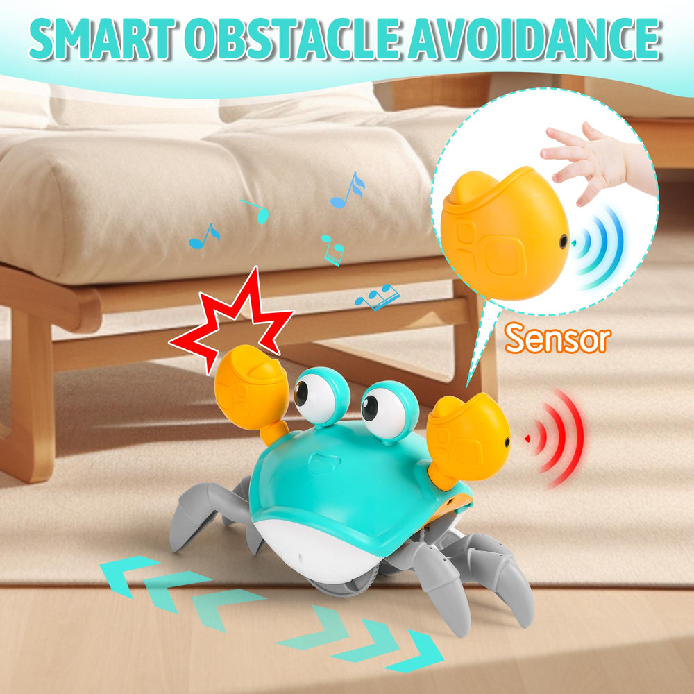 Hirger Crawling Crab toy lights and music in action to capture attention