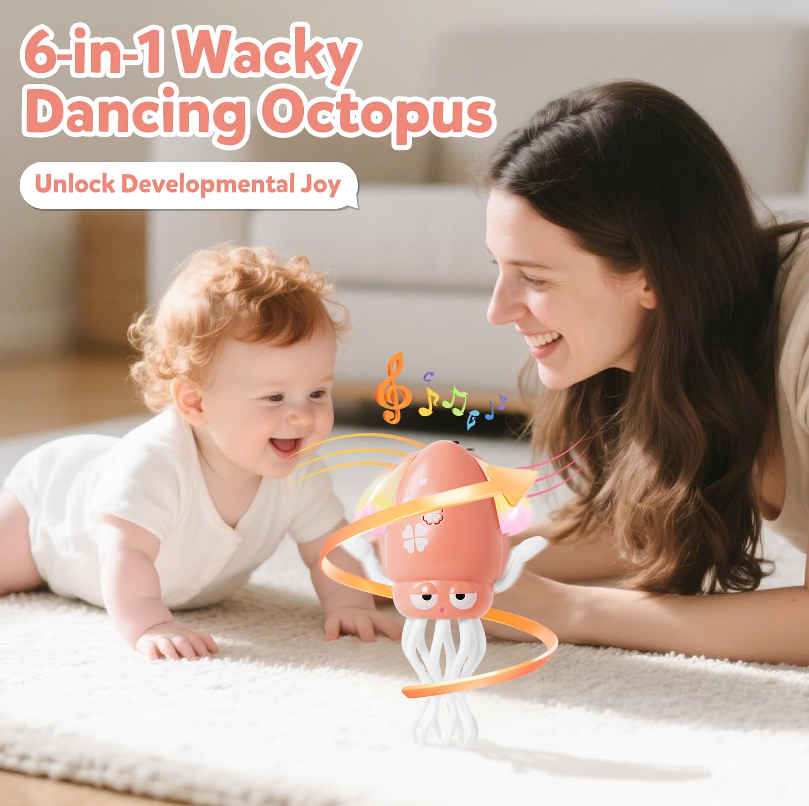 Hirger Dancing Octopus toy Type-C charging for quick recharging.