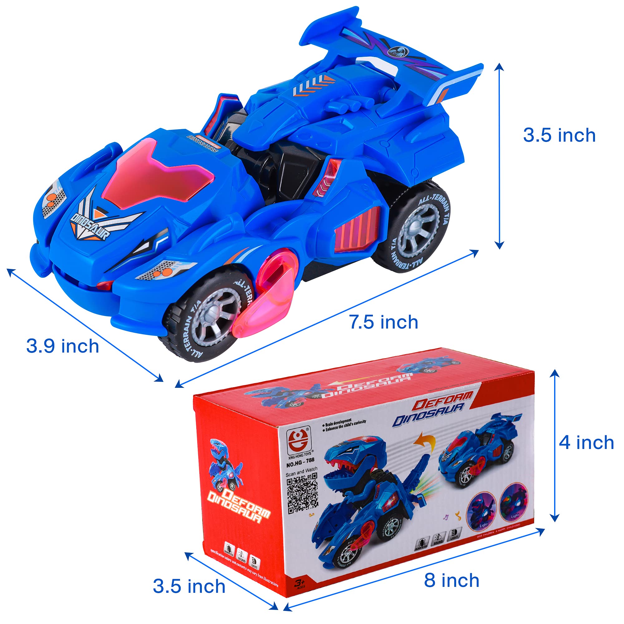 Hirger transforming dino car uses safe materials for worry-free play