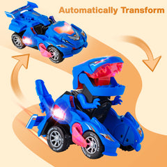 Hirger transforming dino car transformation captures quick car-to-dino morph for playtime