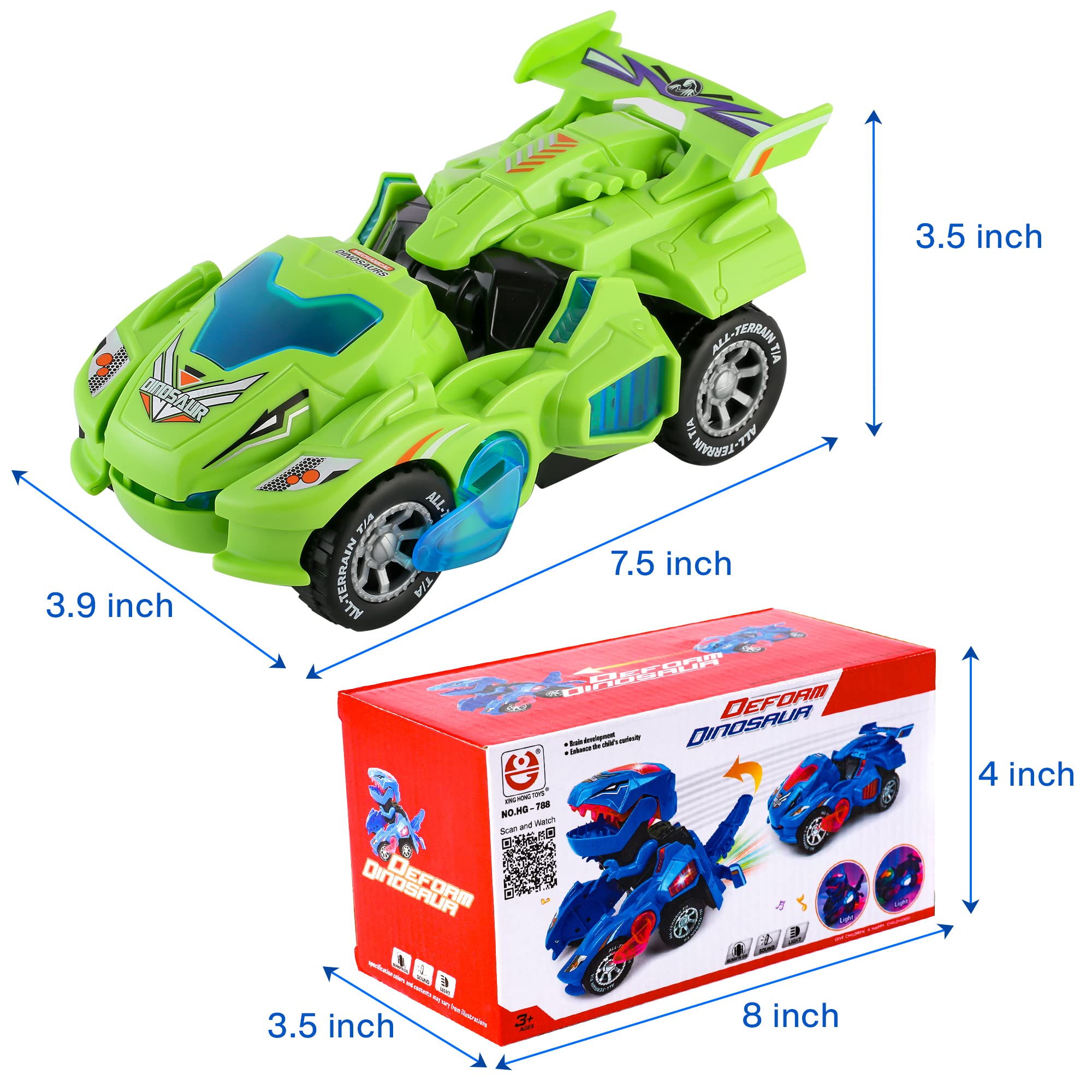Hirger Transforming Dinosaur Car battery compartment offers easy setup with AA power