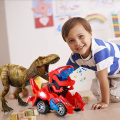 Hirger transforming dinosaur car toy LED lights and sounds boost visual appeal