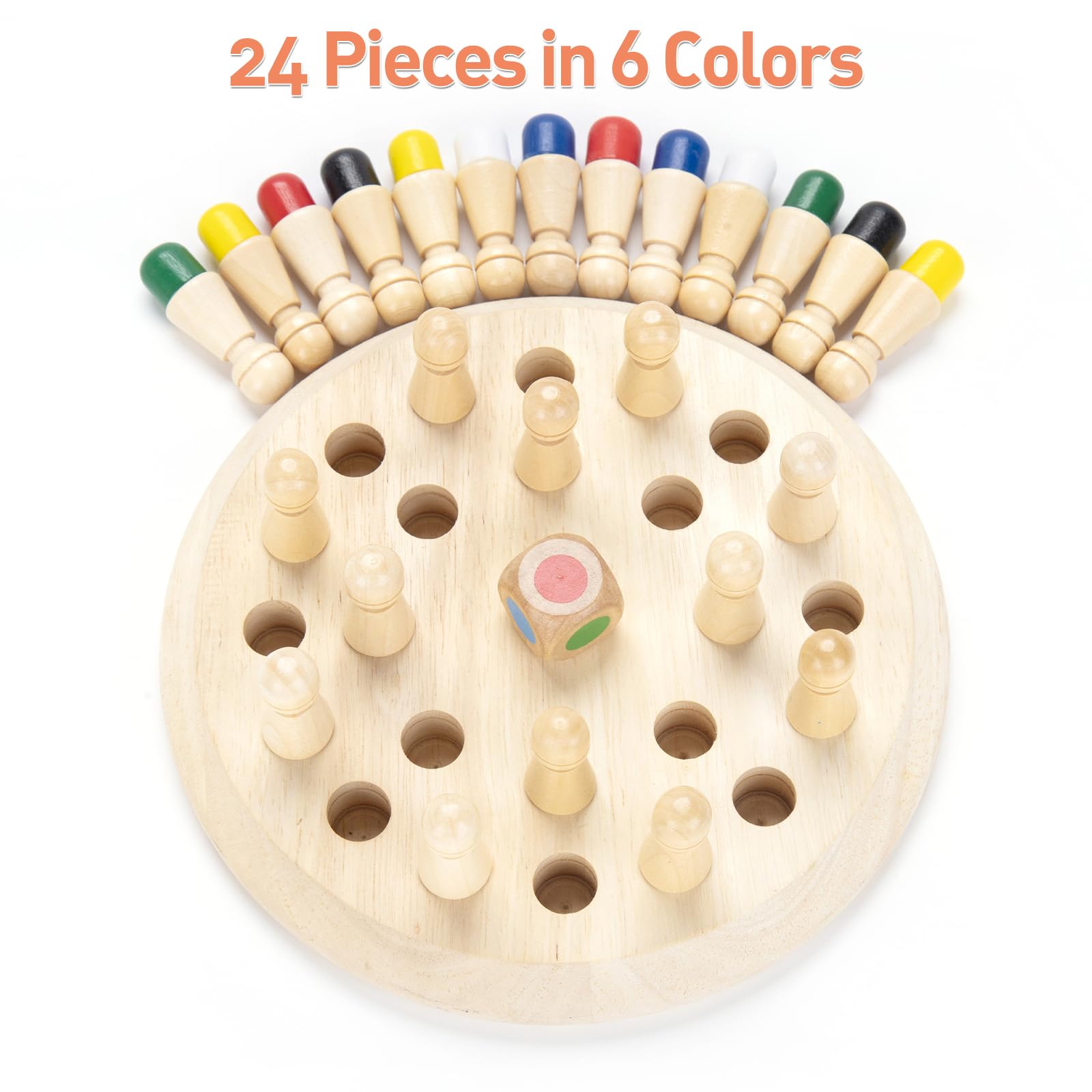 Hirger Wooden Memory Chess colors and pegs ready for a game.