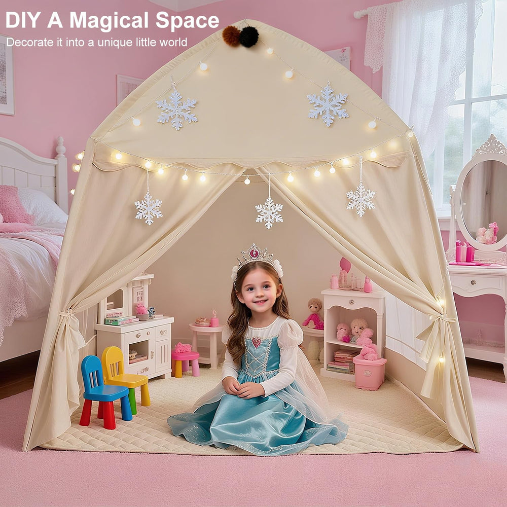 Hiromeco storage bag and tiebacks help tidy and personalize the play space.