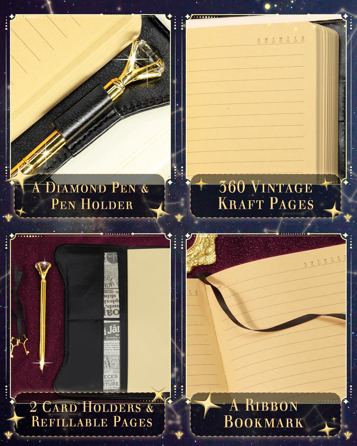 Hi!SCI diary premium synthetic leather enhances a luxurious writing experience.