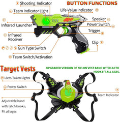 HISTOYE Laser Tag action in indoor and outdoor settings for immersive play.