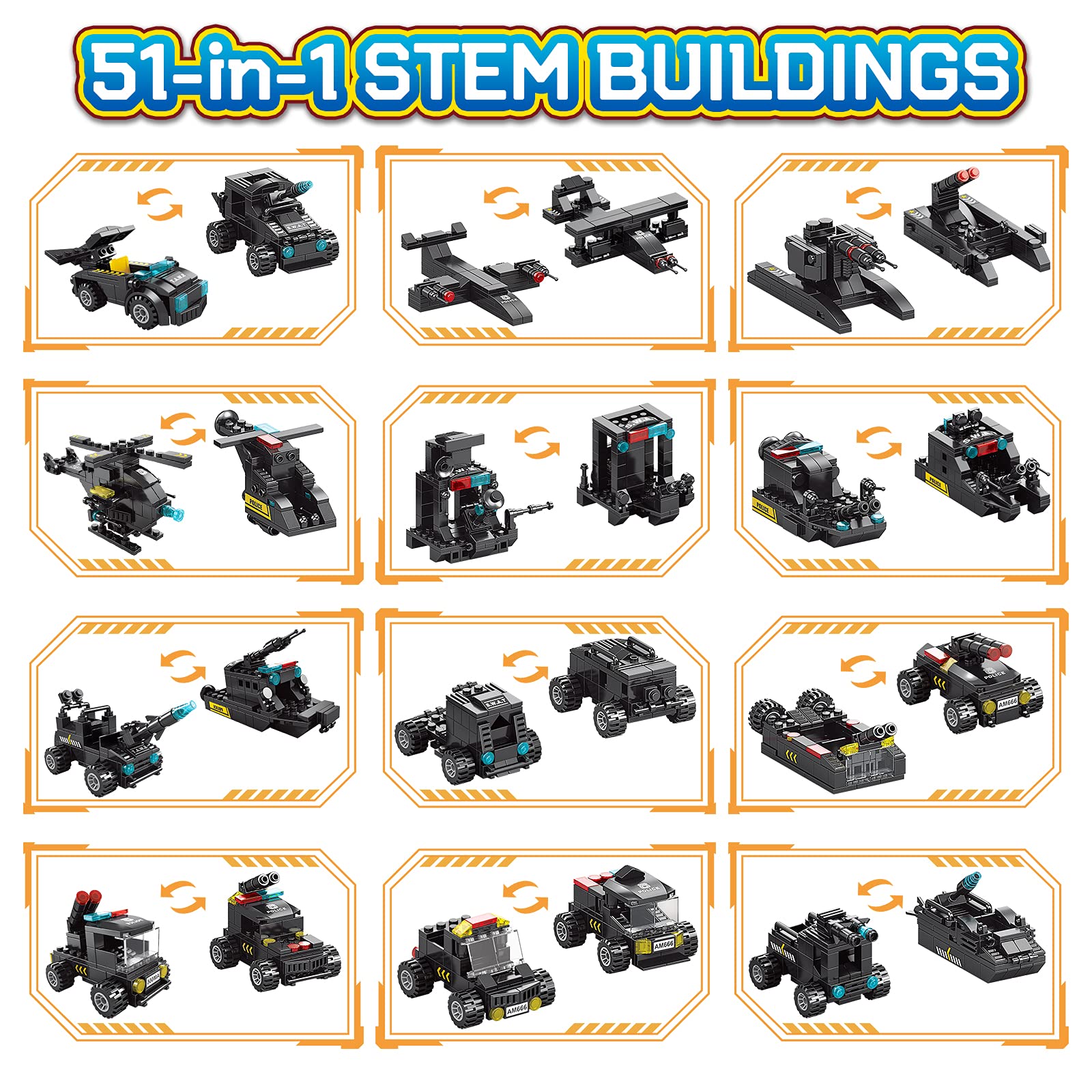 Histoye model variety showcases 51 robot designs to build and explore.