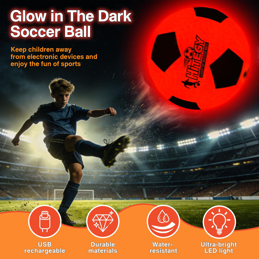 HITEGY glow ball with pump and manual for easy inflation.
