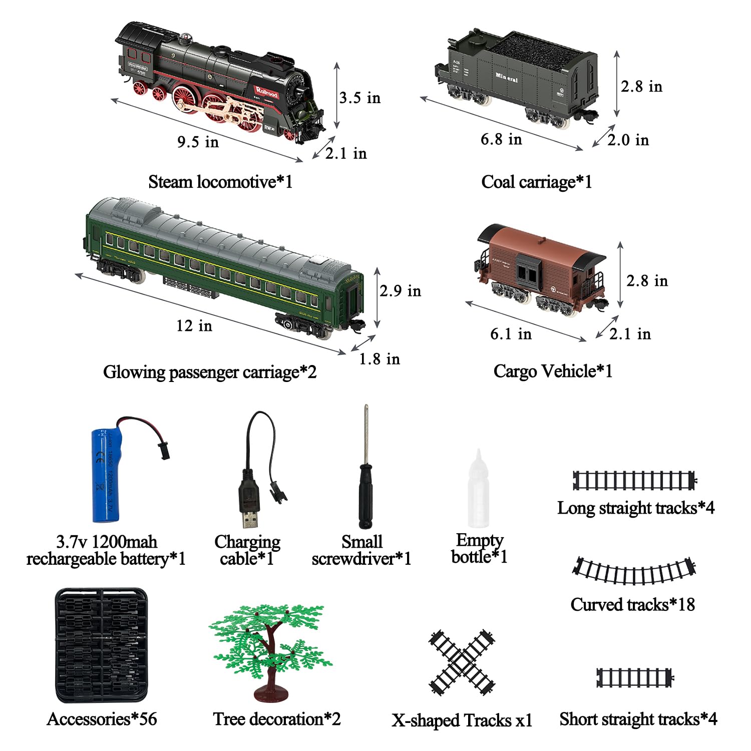 Hitish Train Set coal carriage adds authentic railway detail.