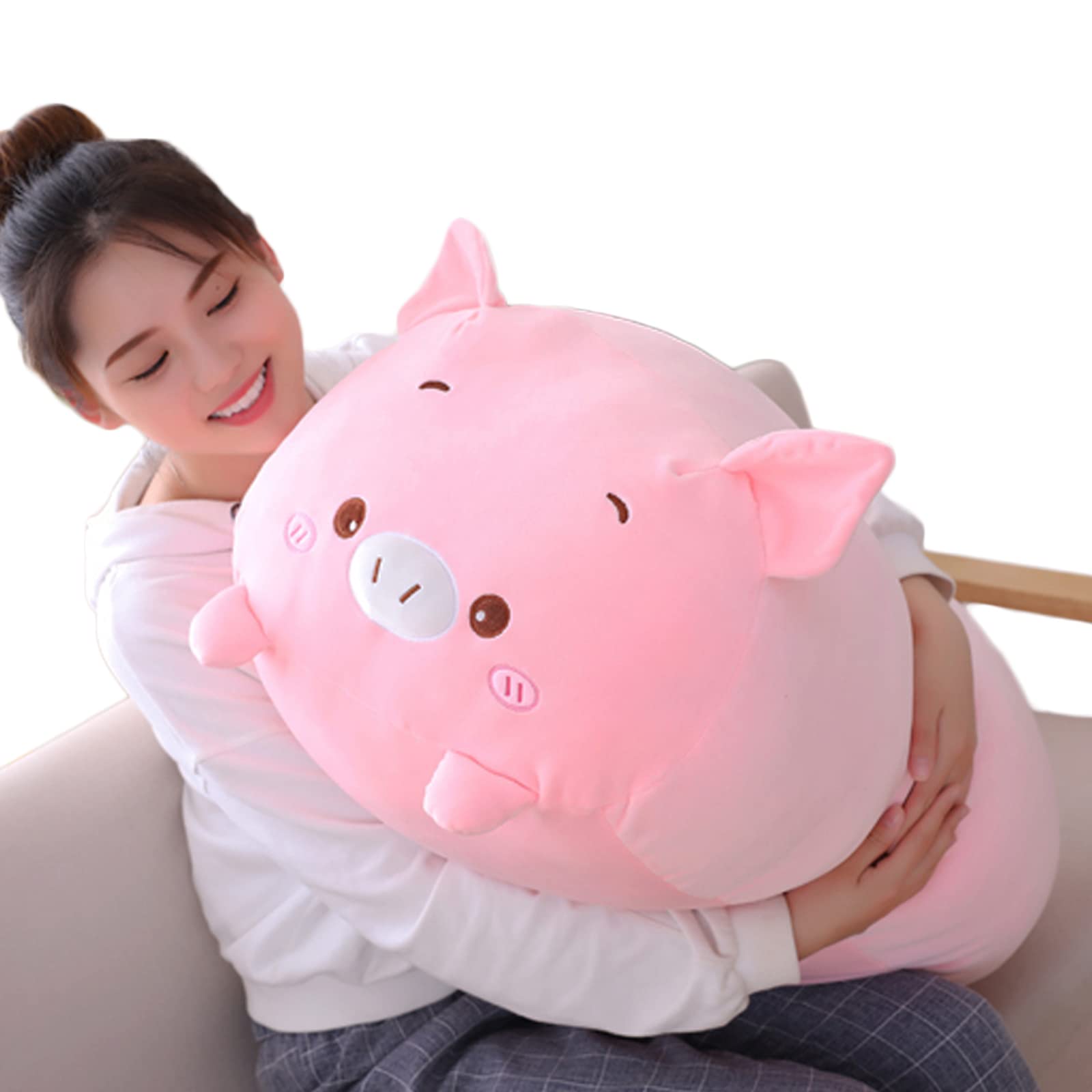Hitoshe pig plush fabric close-up shows high-quality gentle materials for safe play