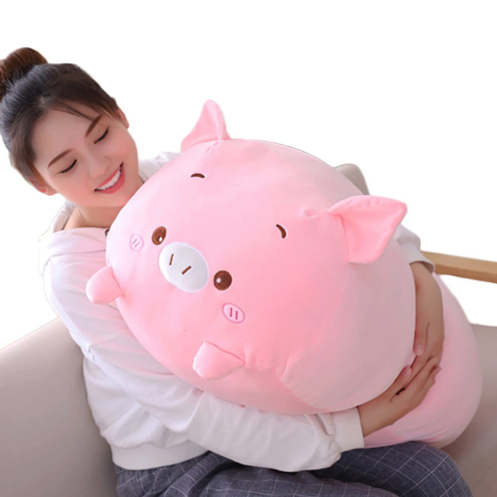 Hitoshe pig plush fabric close-up shows high-quality gentle materials for safe play