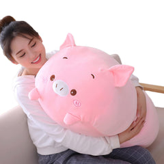 Hitoshe pig plush fabric close-up shows high-quality gentle materials for safe play