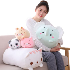 Hitoshe pig plush on bed creates cozy decor and nap buddy