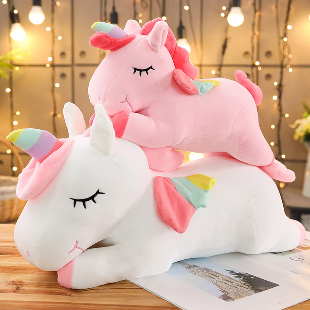 Hitoshe unicorn plush available in multiple sizes from 30 cm to 130 cm