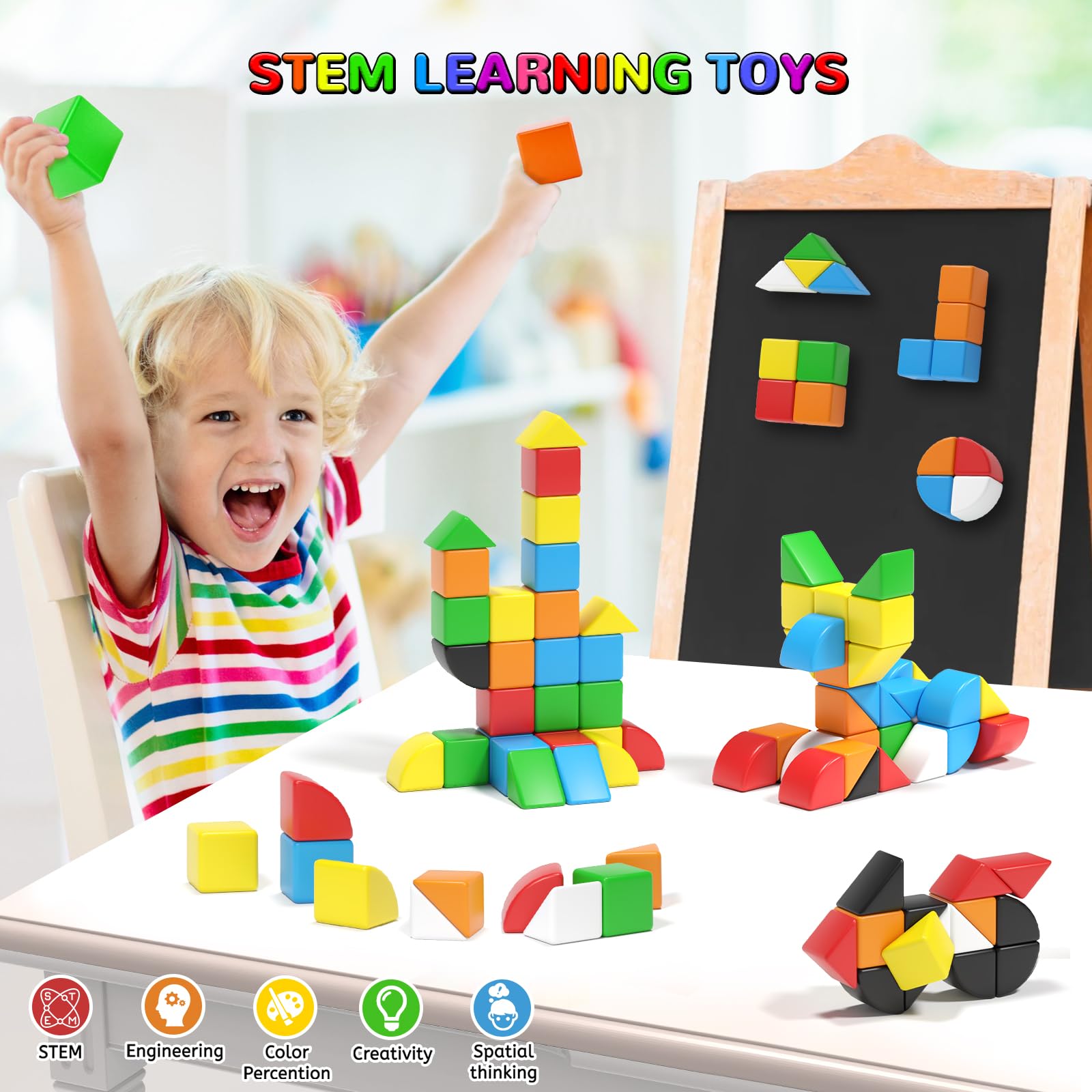 Hiwawind 84-piece blocks offer ASMR like clicks for tactile sensory exploration