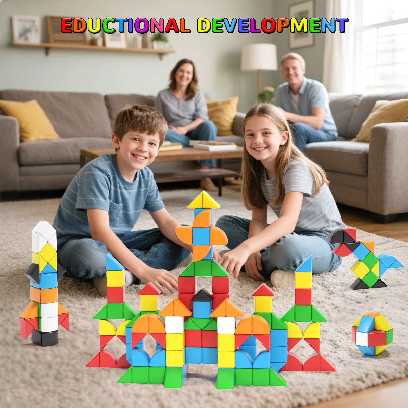 Hiwawind 84-piece blocks support fine motor play through construction