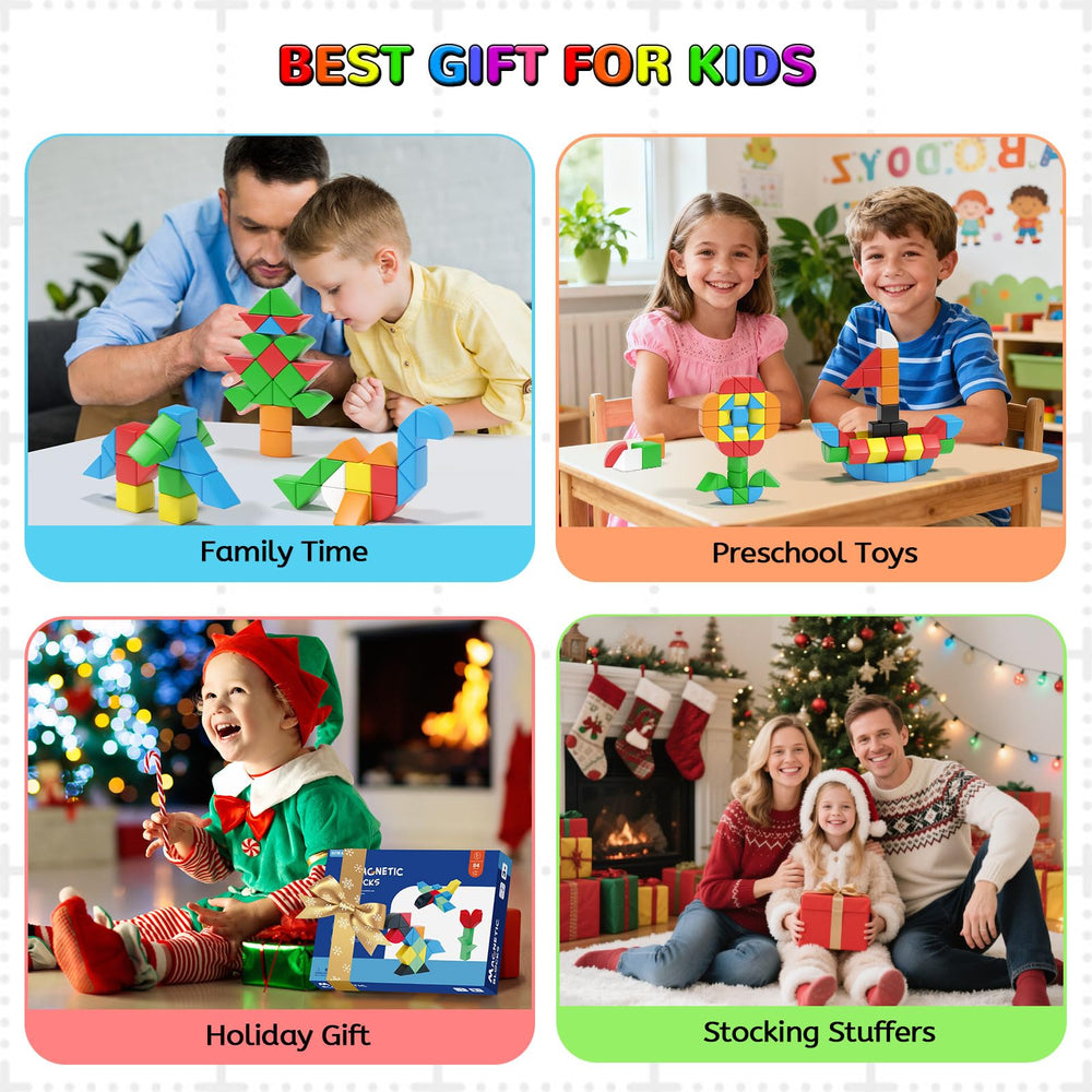 Hiwawind 84-piece blocks are a screen free gift option for kids