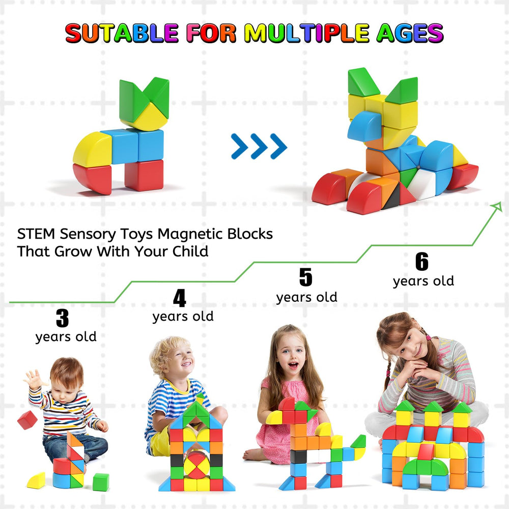 Hiwawind 84-piece triangles and squares emphasize color and shape recognition