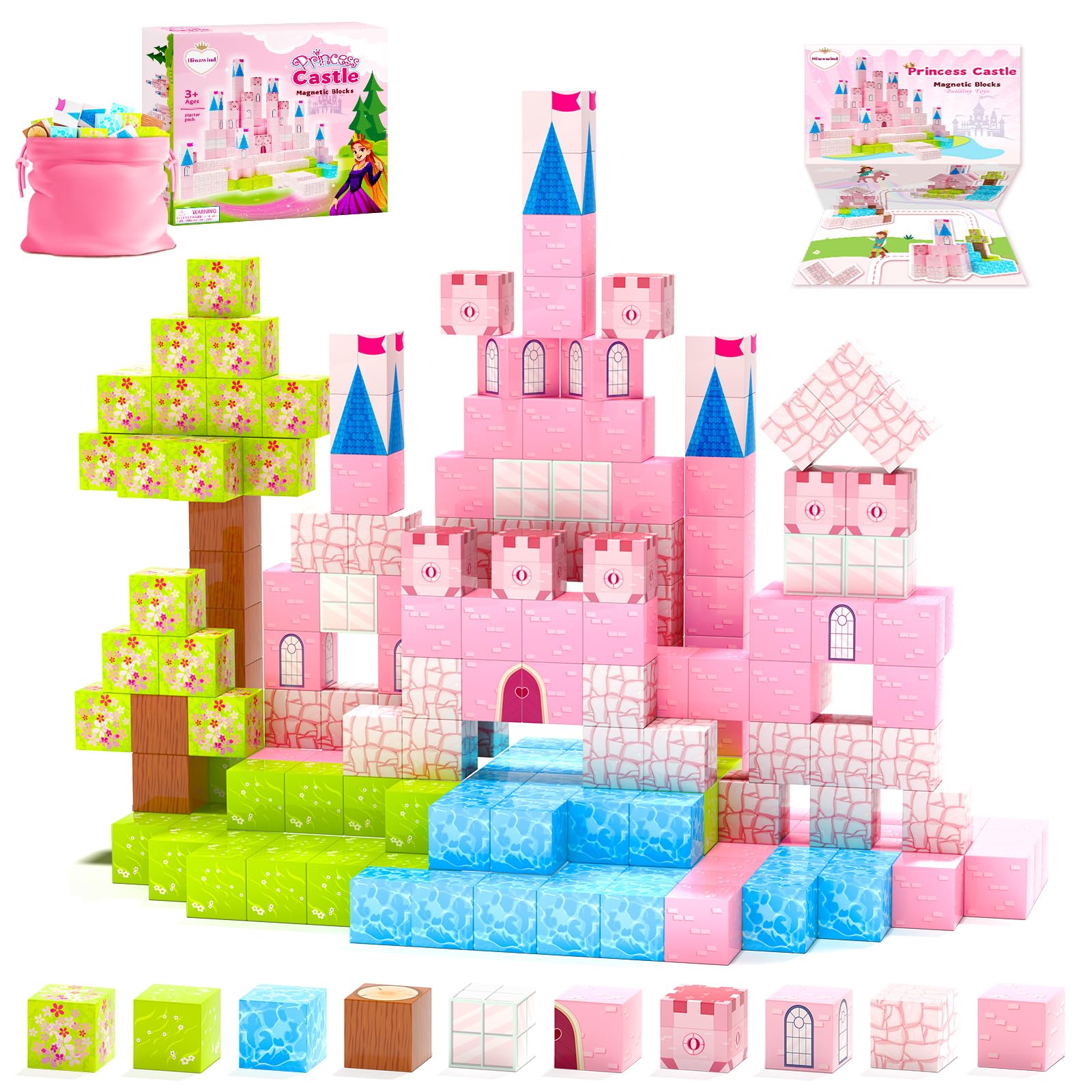 Hiwawind Princess Castle magnets inspire imaginative play and fine motor skills.