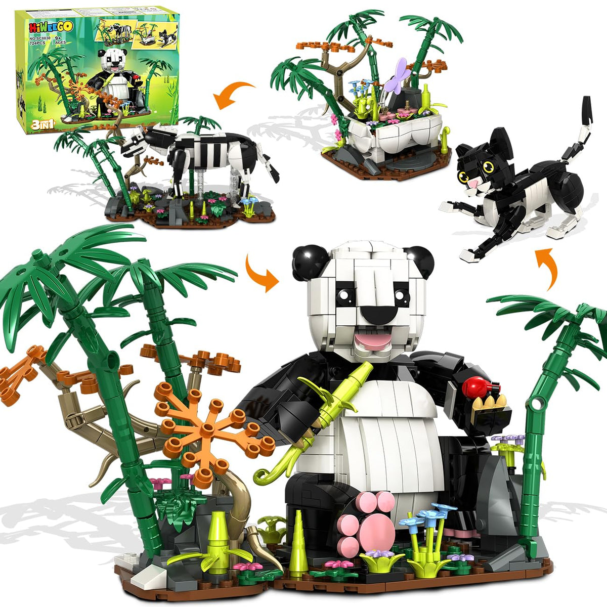HiWEEGO panda paws on bamboo for sensory play and motor development.