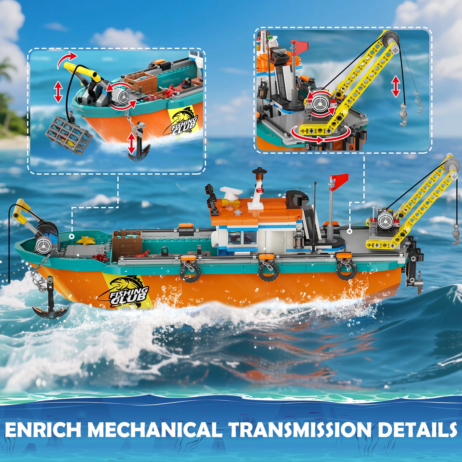HiWEEGO Speedboat close-up: adds dynamic harbor action to scenes
