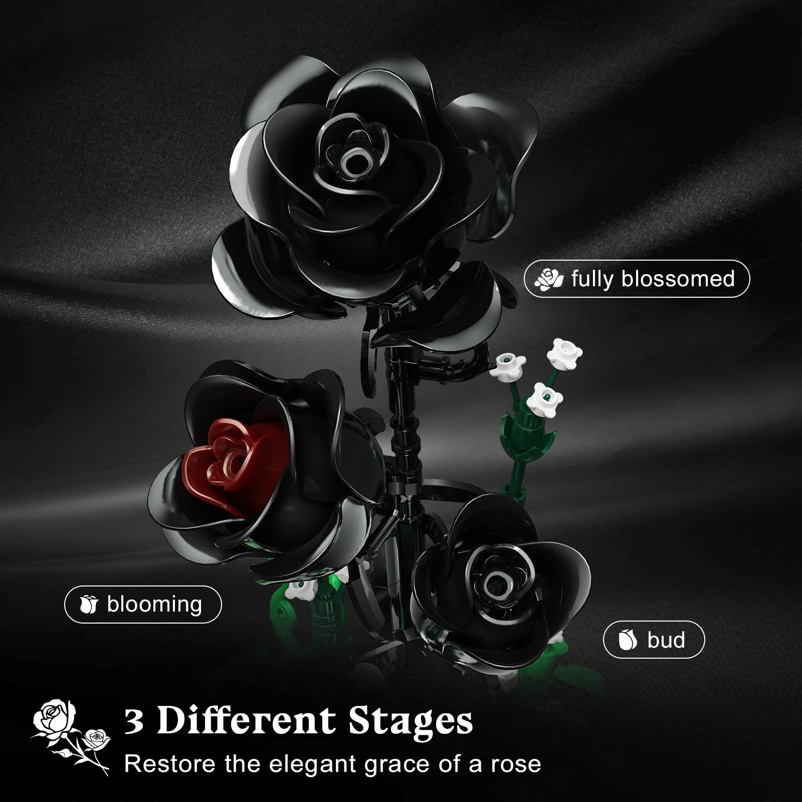 HiWEEGO adjustable-petal-roses demonstrates bud-to-bloom customization for lifelike arrangement.
