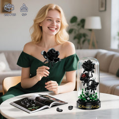 HiWEEGO black-rose-bouquet-dust-cover image emphasizes dust protection preserving Gothic beauty.