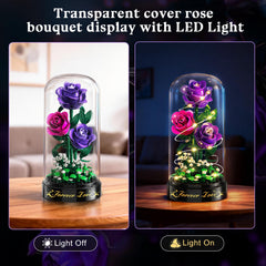 HiWEEGO Flowers Building Set rose-red bouquet LED glow enhances desk ambiance