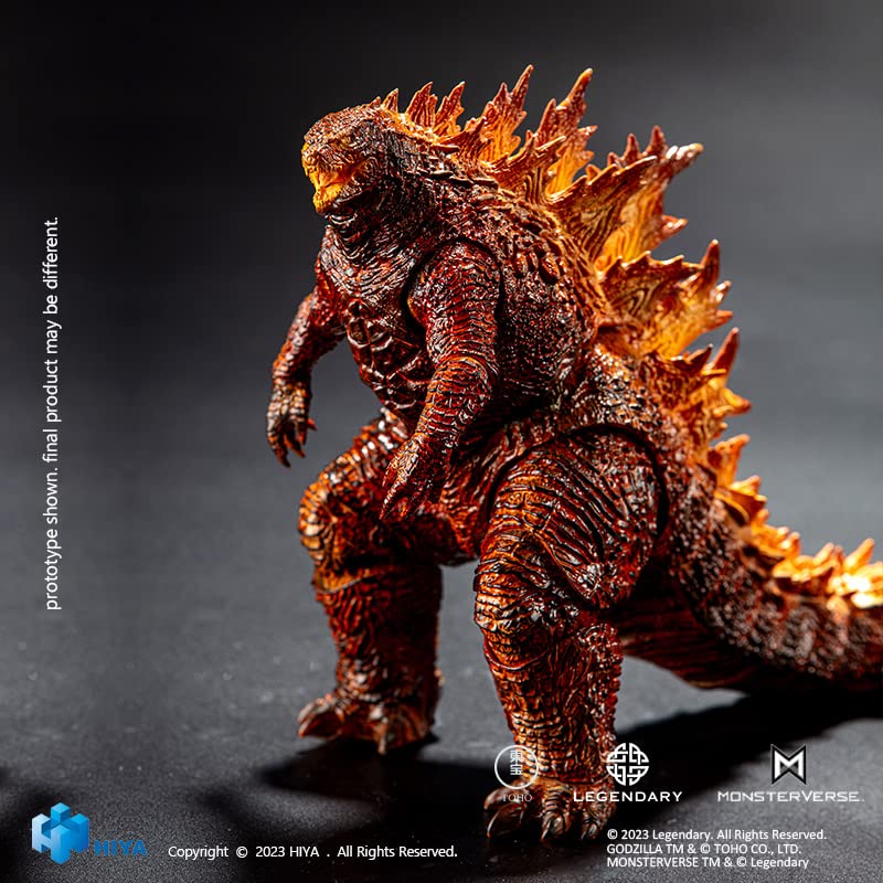 Hiya Toys Burning Godzilla Exquisite Basic PX figure, side view for shelf integration.