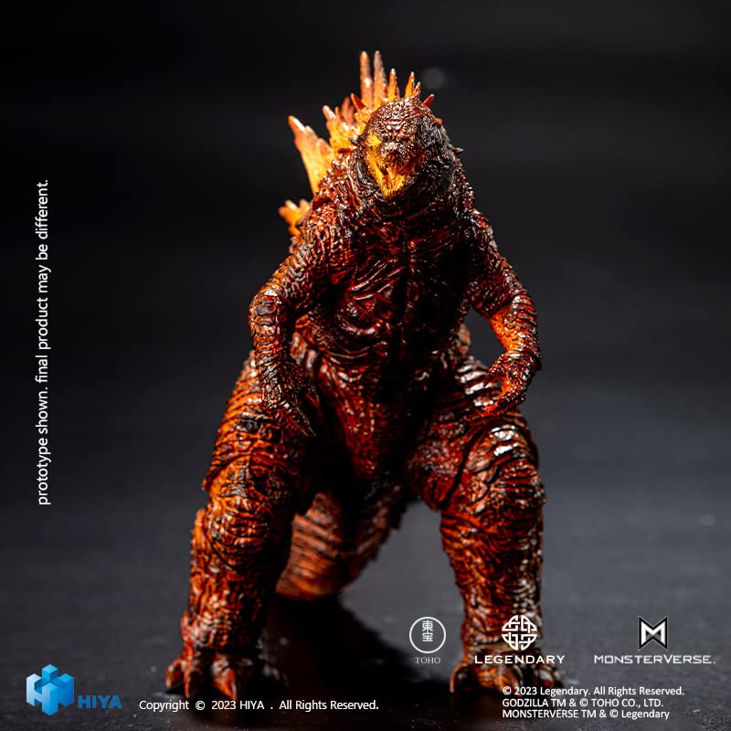 Hiya Toys Burning Godzilla Exquisite Basic PX figure, three-quarter view for dramatic display.
