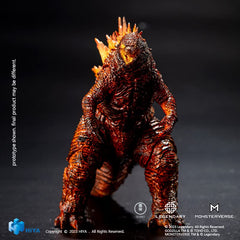 Hiya Toys Burning Godzilla Exquisite Basic PX figure, three-quarter view for dramatic display.