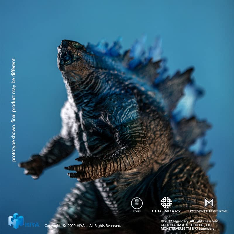 Hiya Toys Godzilla Stylist Series 2022, clear body showcases blue glow paint.