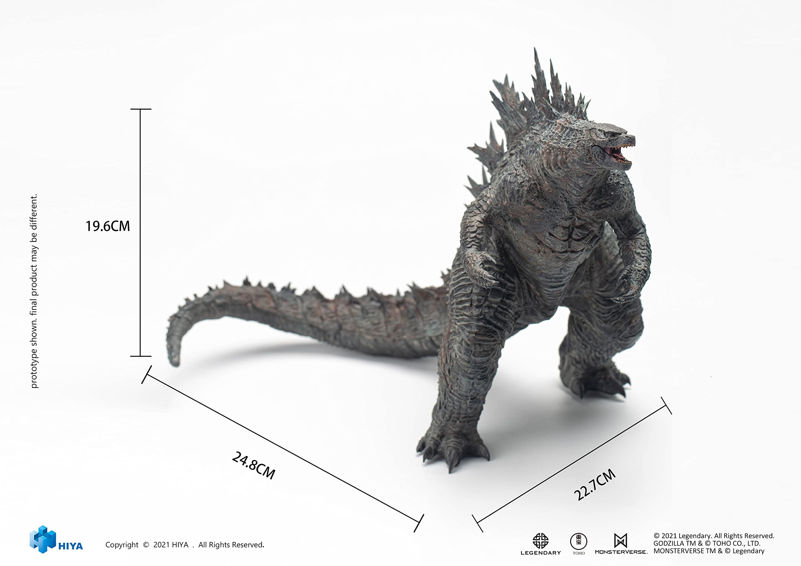 Hiya Toys Godzilla Stylist Series PVC figure front view showcases the imposing silhouette.