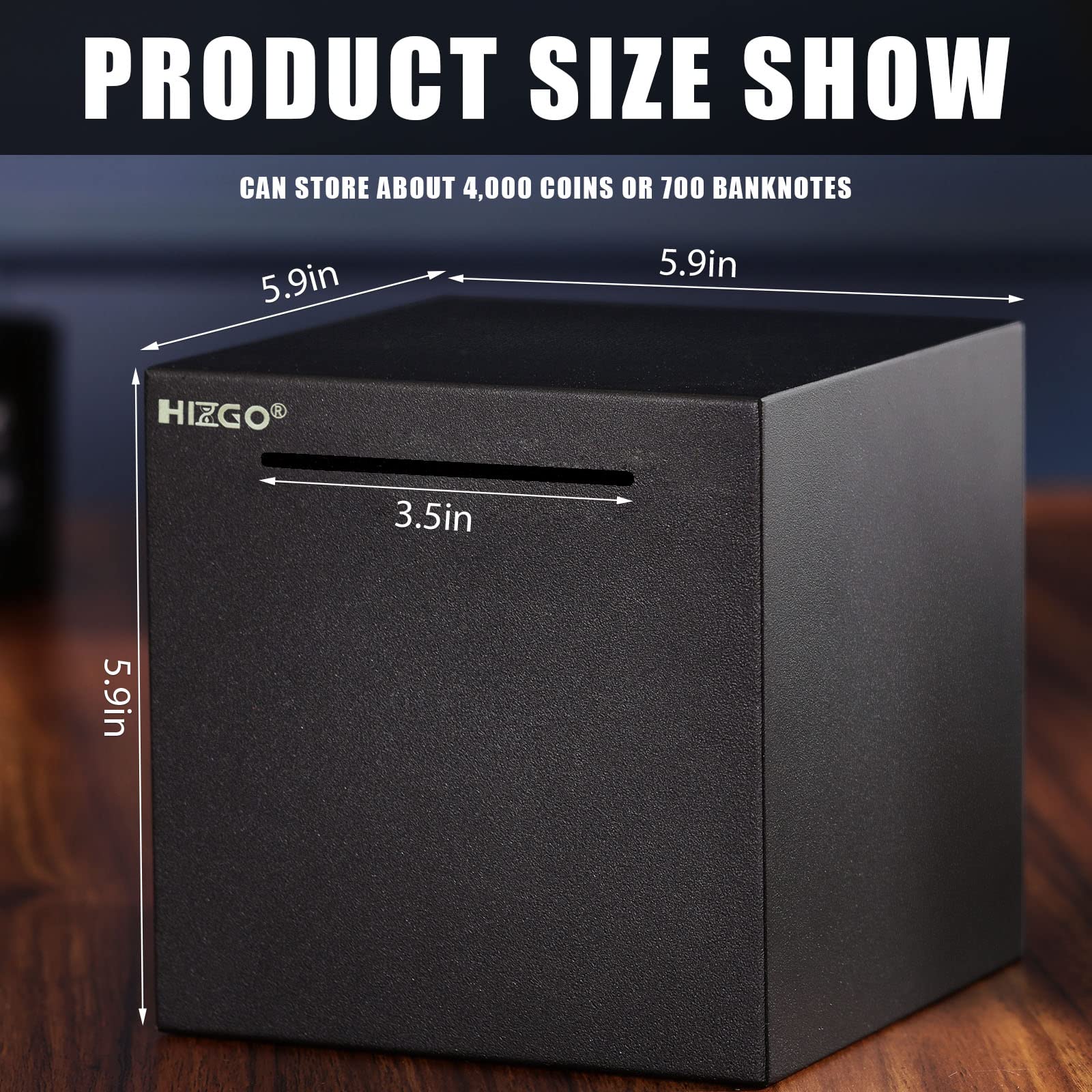 Hizgo piggy bank with glitter-sprayed finish for premium appeal.