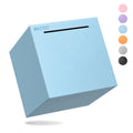 Hizgo Adults Blue Piggy Bank with frosted stainless steel finish for durable savings.