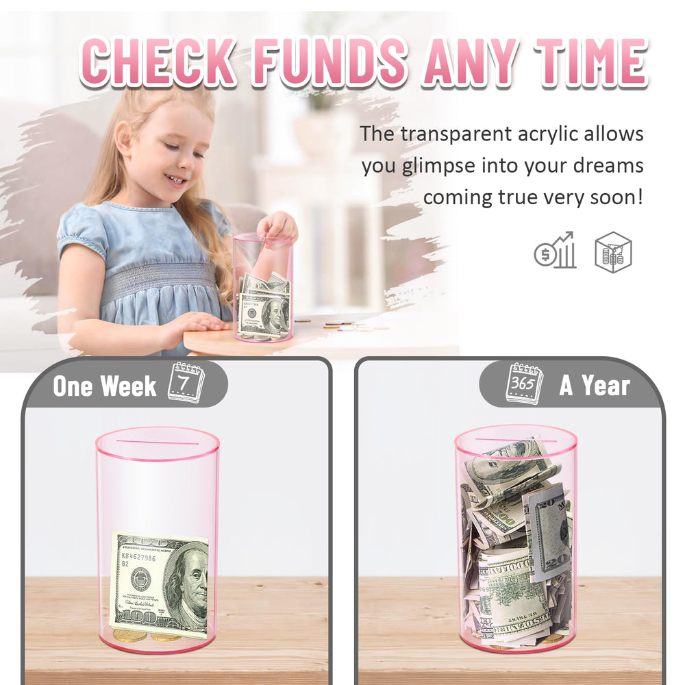 Hizgo DIY personalization on the pink clear bank with stickers