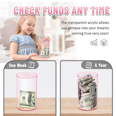 Hizgo DIY personalization on the pink clear bank with stickers