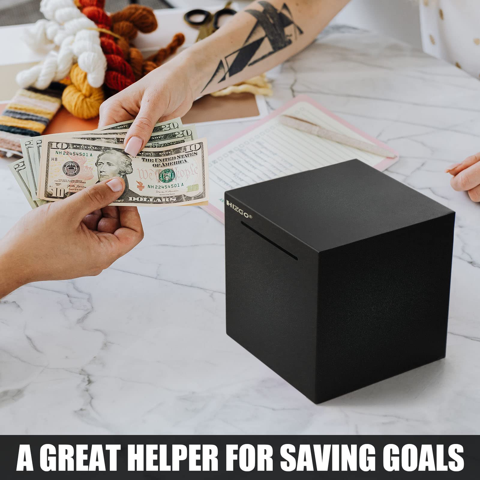 Hizgo piggy bank opened with hammer signaling a planned access to funds.