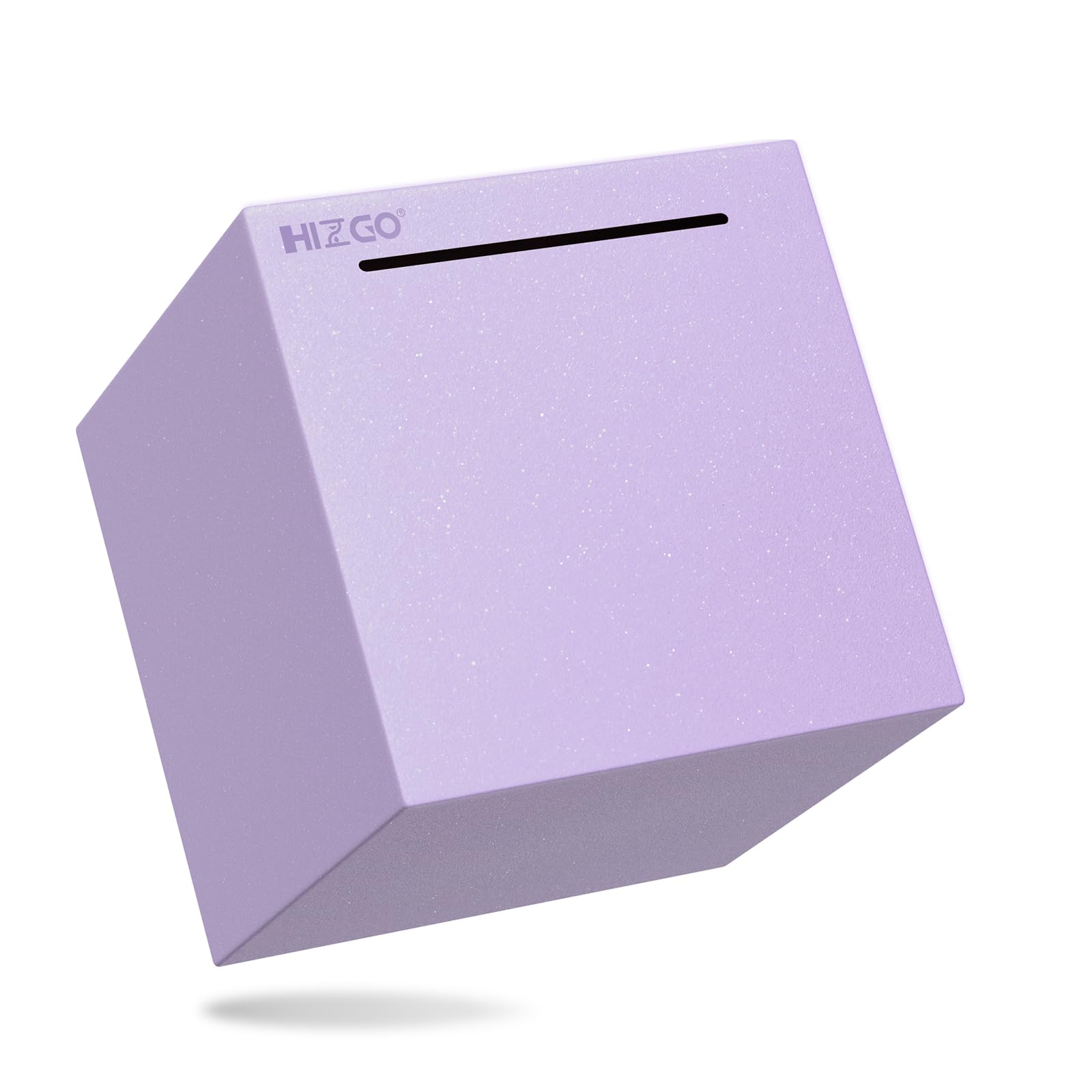 Hizgo purple piggy bank front view with stainless steel durability for long-term savings