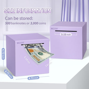Hizgo purple piggy bank top slot for quick coin deposits and organized savings