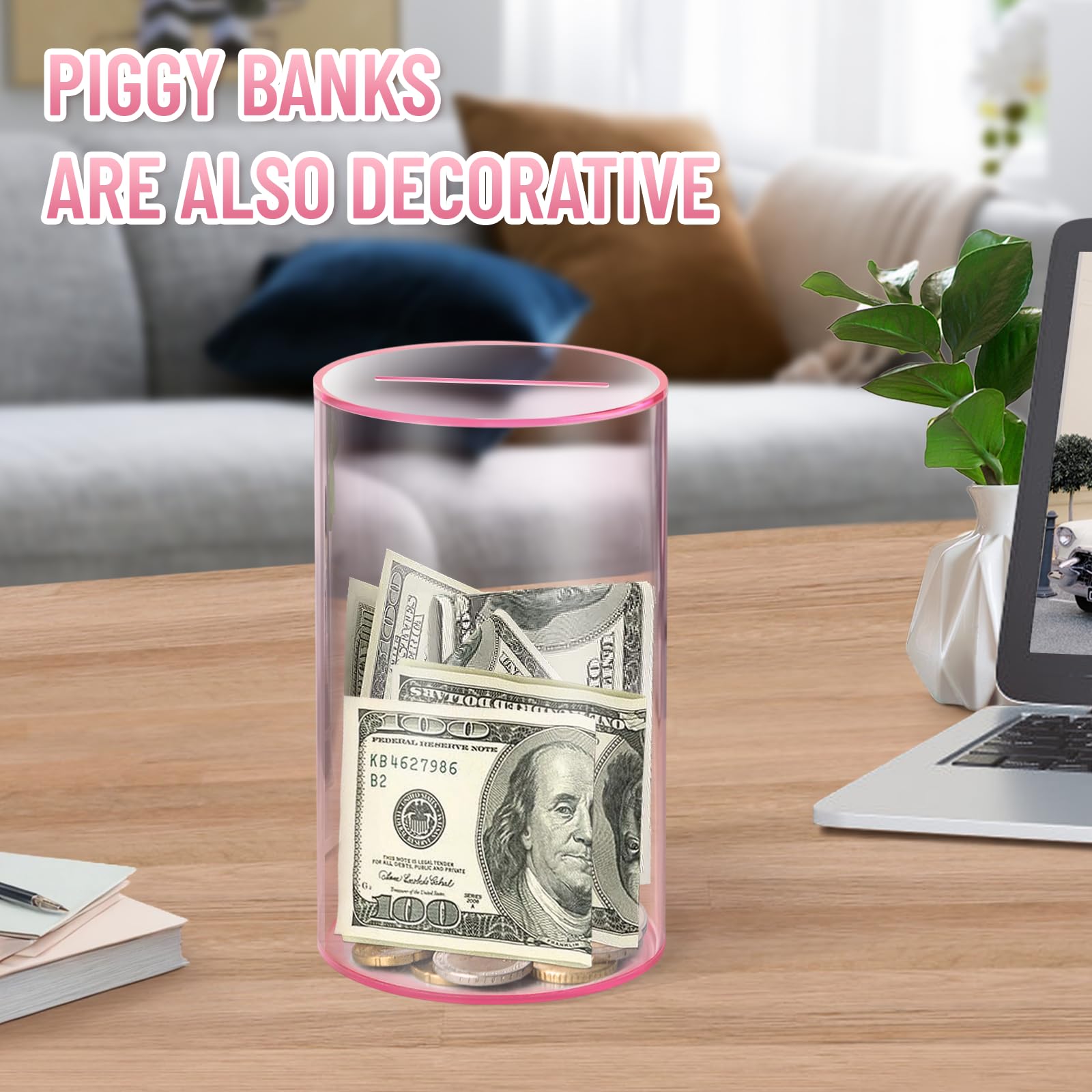 Hizgo savings progress visible through pink clear body during use